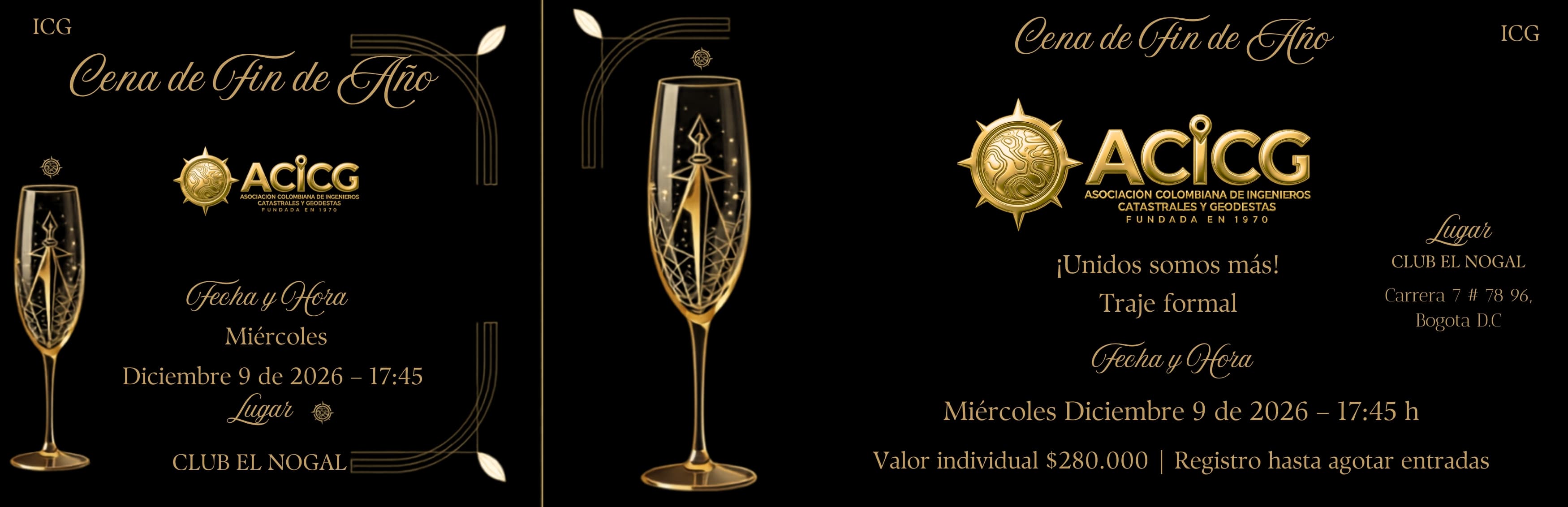 Cena de Fin de Año ACICG 2026 · Club El Nogal, Bogotá
